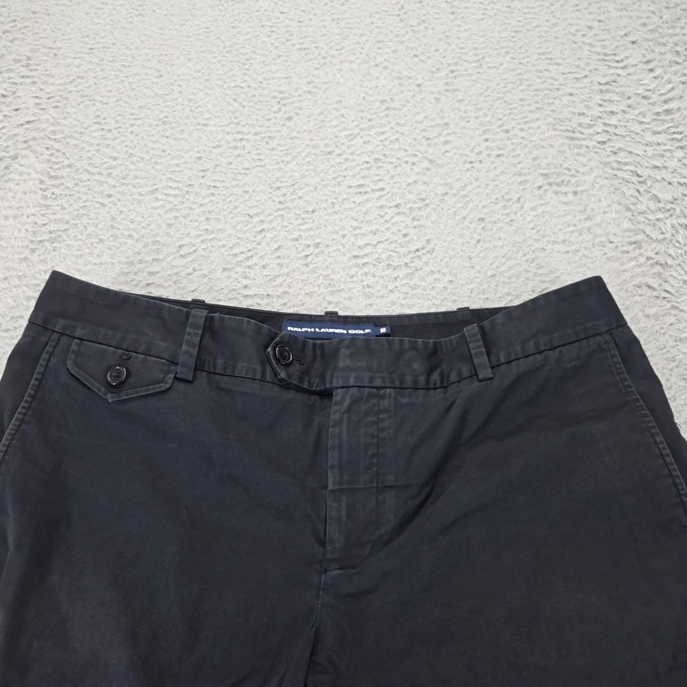 Ralph Lauren Golf Shorts Womens 10 Black Chino Flat Front Classic Fit Mid Rise - Picture 2 of 9